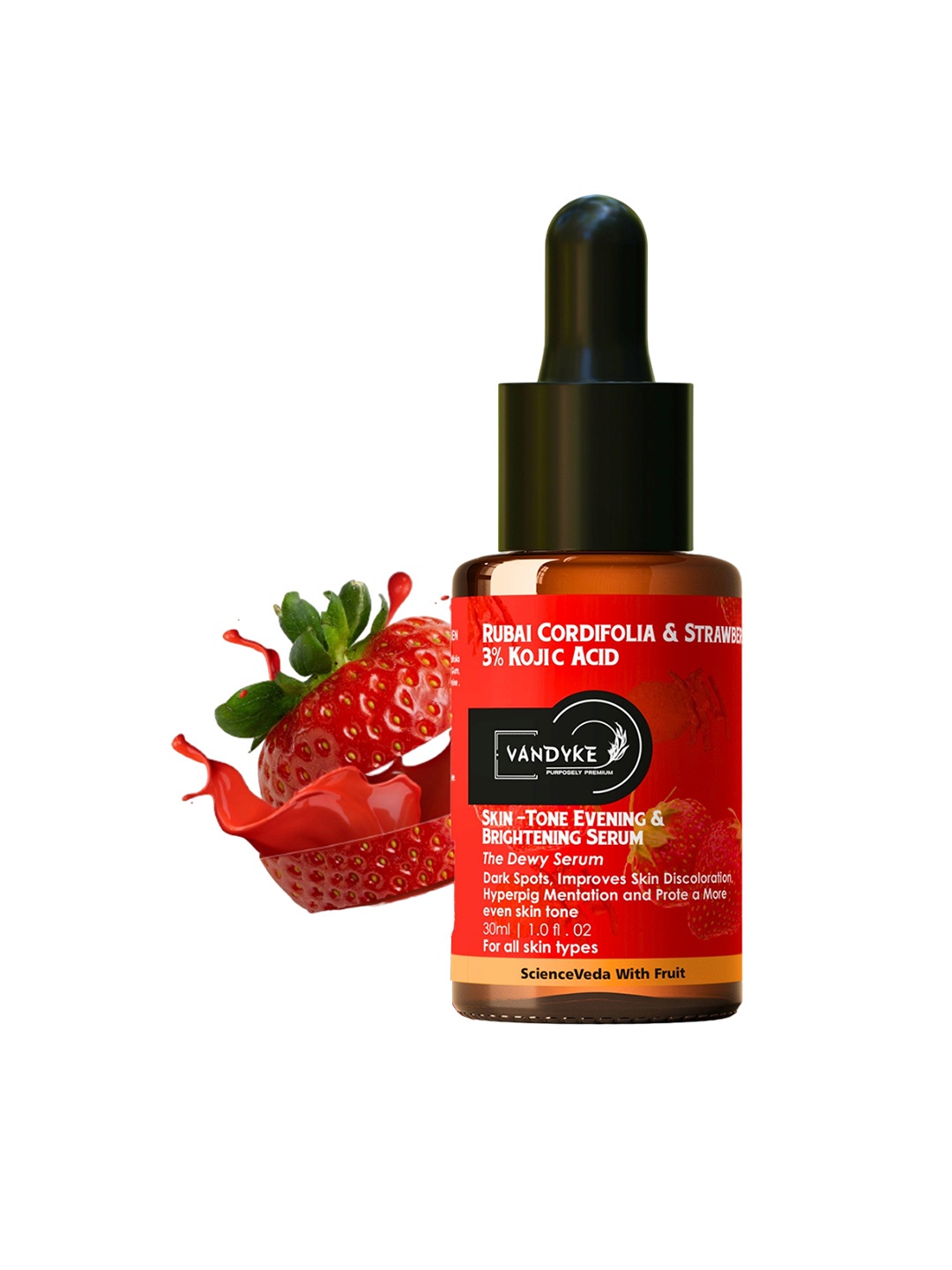 

VANDYKE Skin Tone Evening & Brightening Serum With Rubia Cordifolia & Strawberry - 30 ml, Yellow