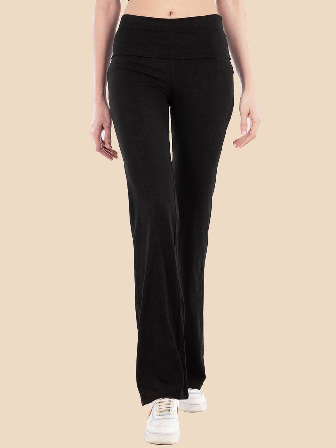 

Nite Flite Women Cotton Regular Fit Yoga Pants, Black