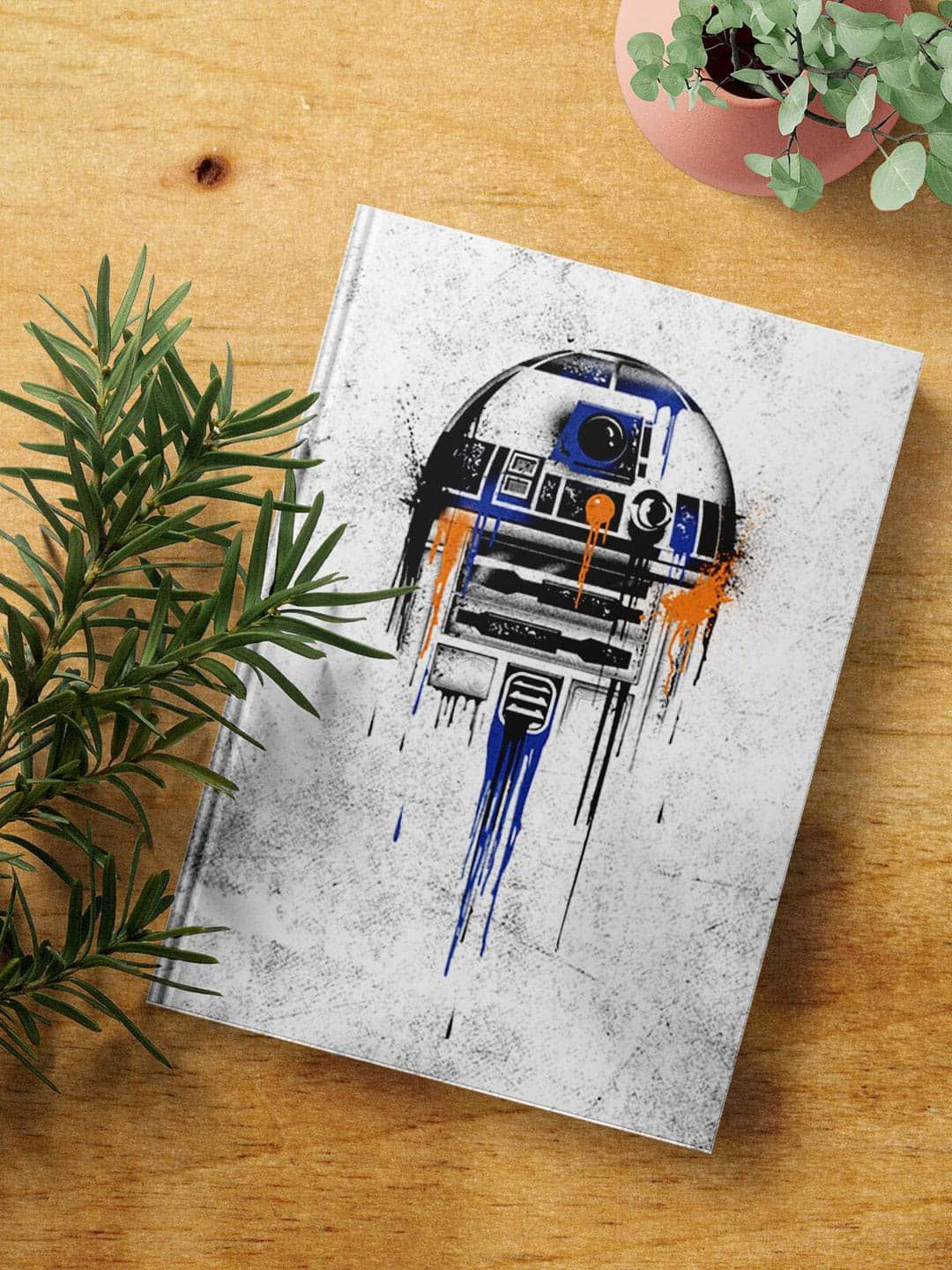 

macmerise White & Grey Astro Droid Printed A5 Ruled Notebook