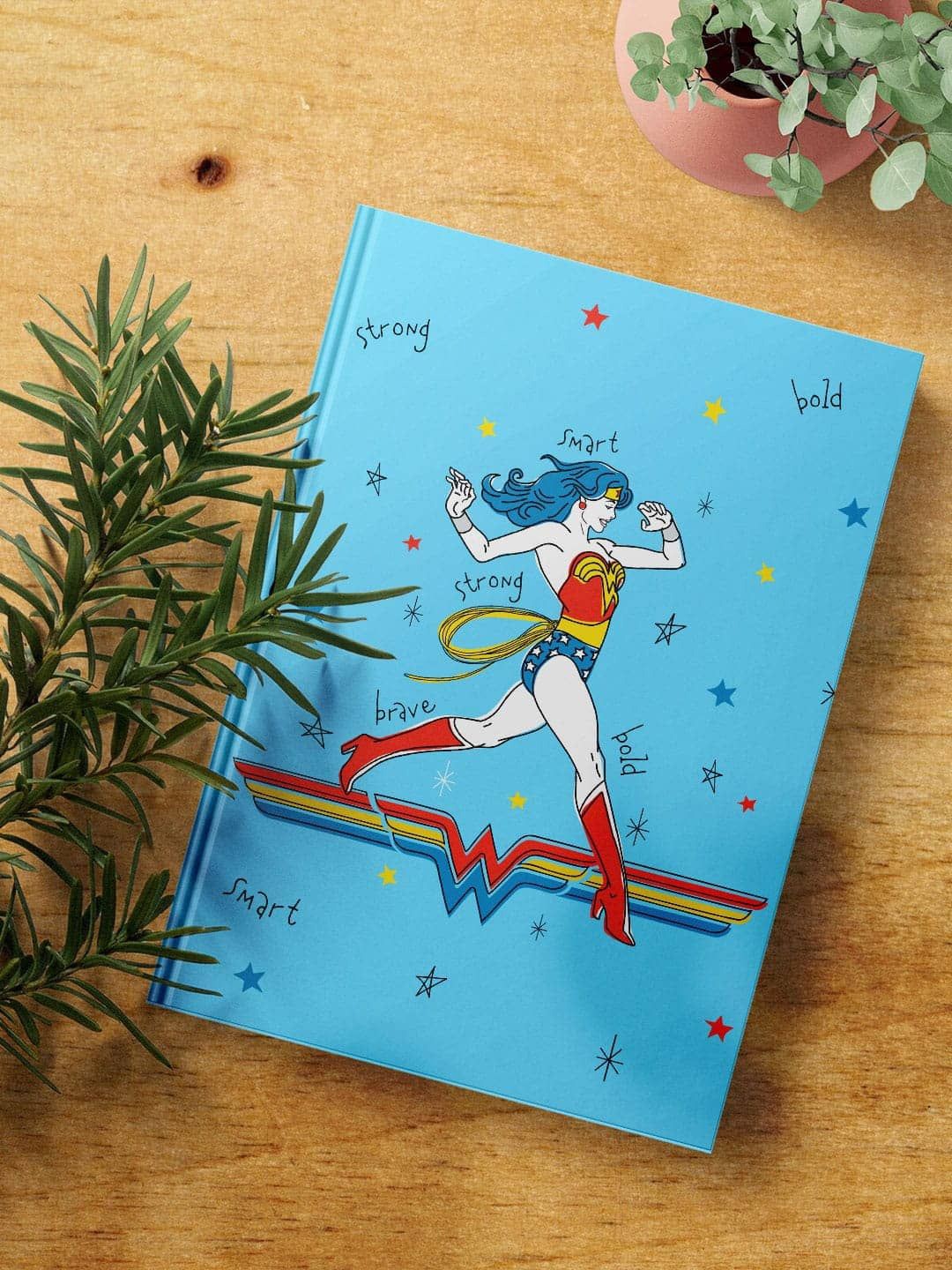 

macmerise Blue & White Wonder Comic Printed A5 Ruled Notebook