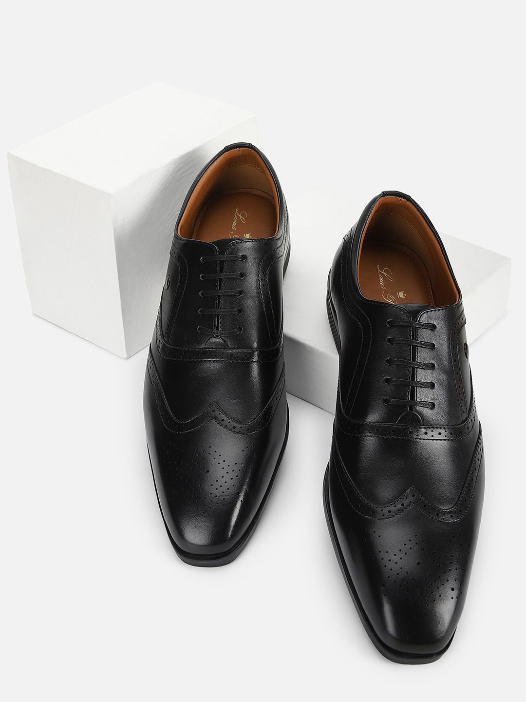 

Louis Philippe Men Formal Brogues Shoes, Black
