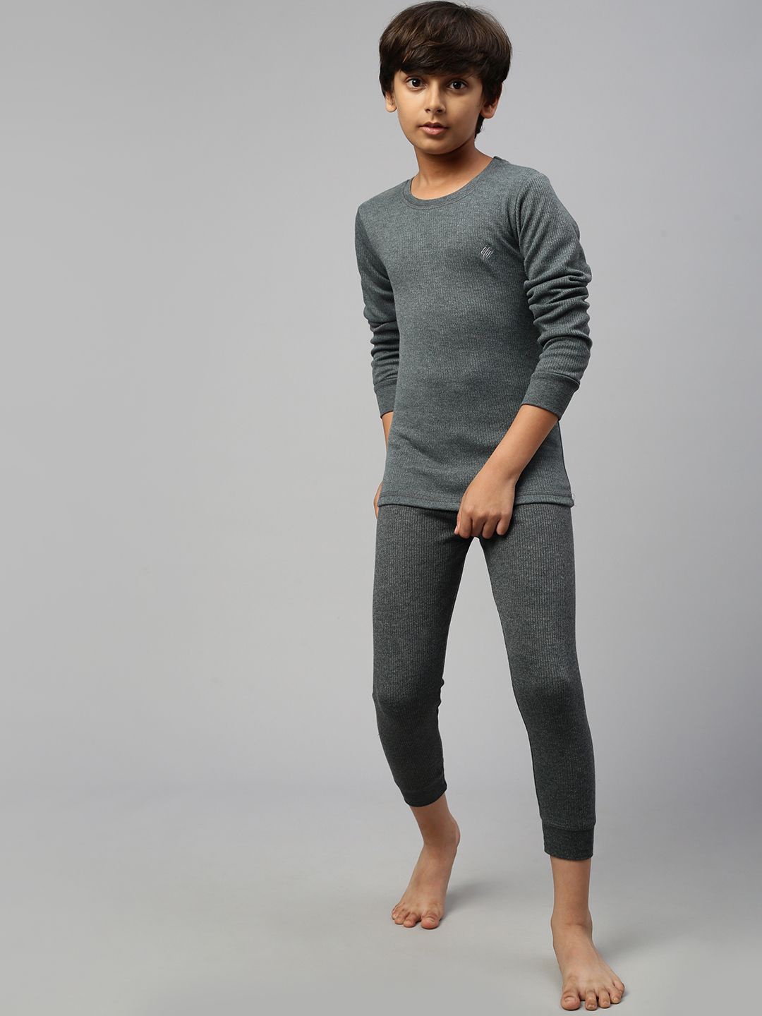 

ONN Ribbed Thermal Set, Charcoal