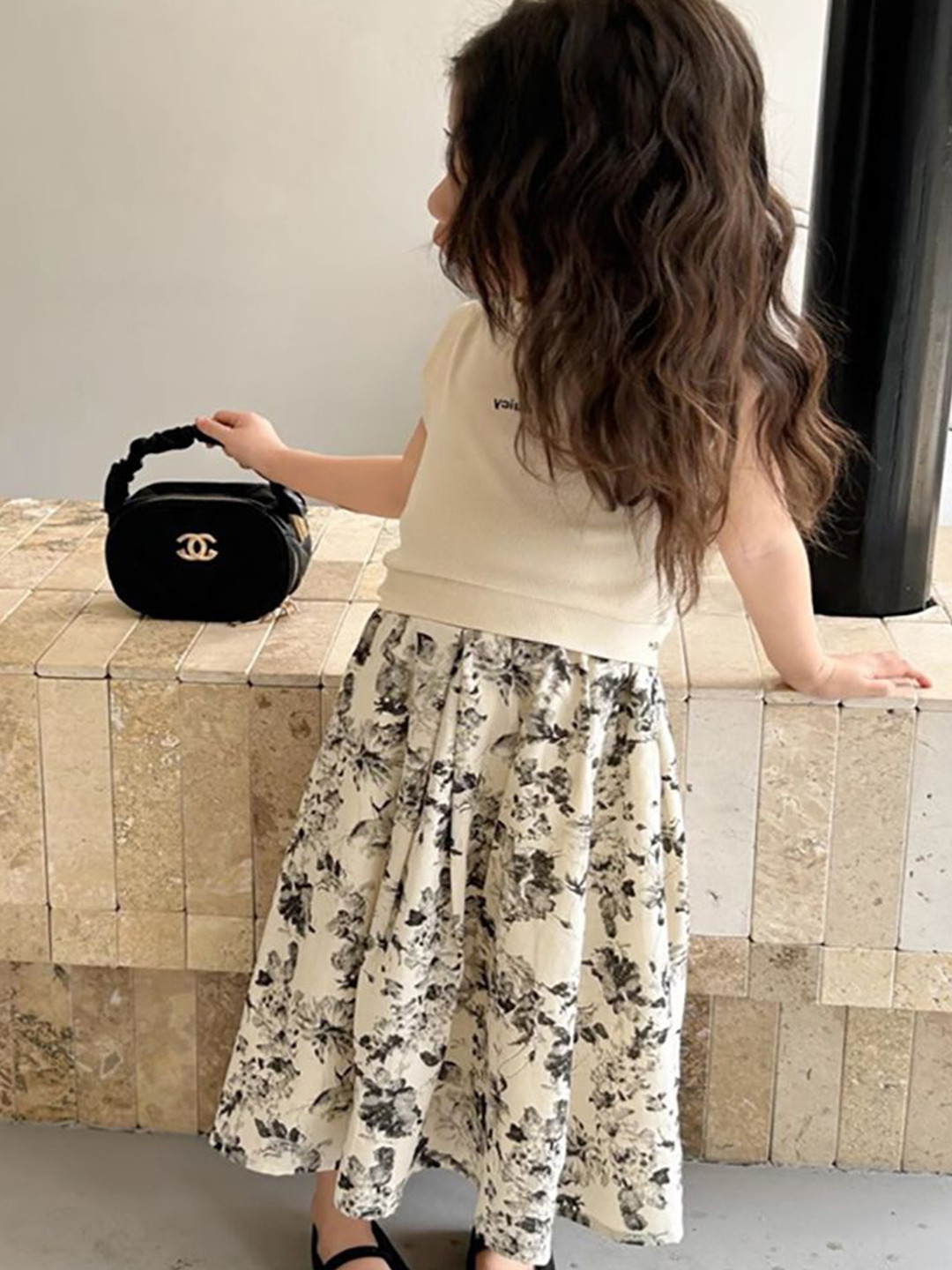 

StyleCast x Revolte Pure Cotton Girls Top with Skirt, Beige