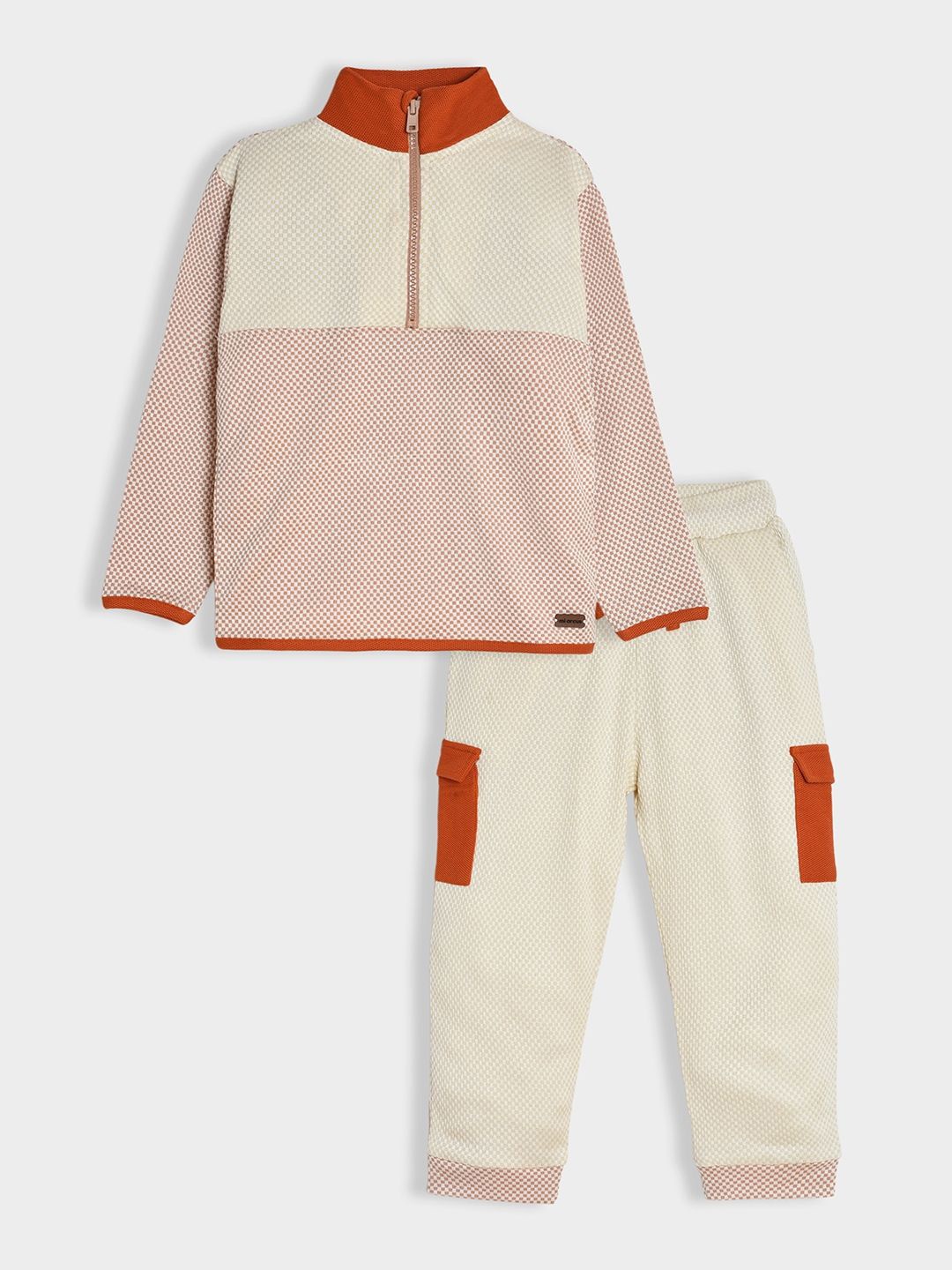 

MiArcus Kids Self Design Sweatshirt & Pajama, Cream
