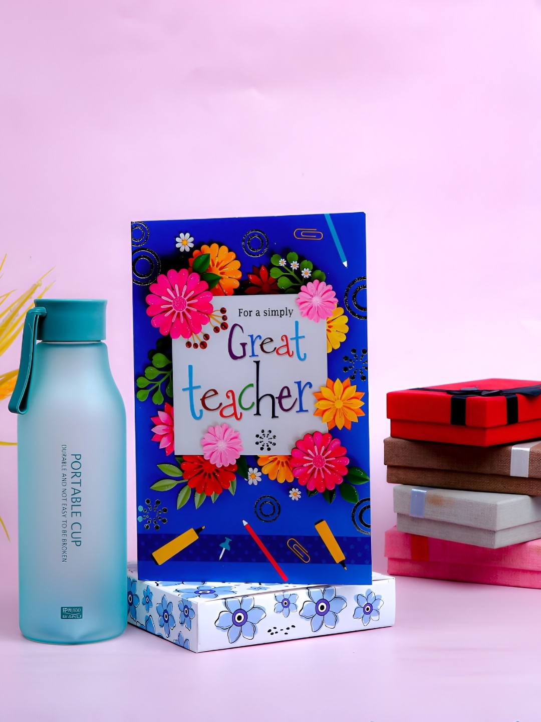 

Archies Blue & Red Sipper With Teacher Greeting Card Home Gift Set