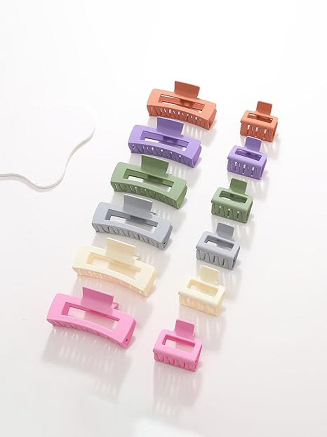 

Xivir Set Of 12 Women Claw Clips, White