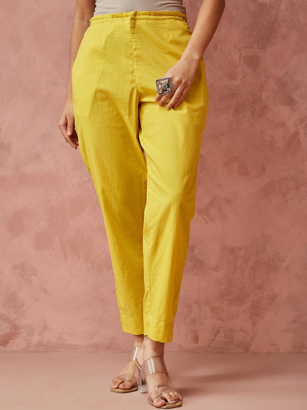 

Fabindia Women Trousers, Yellow