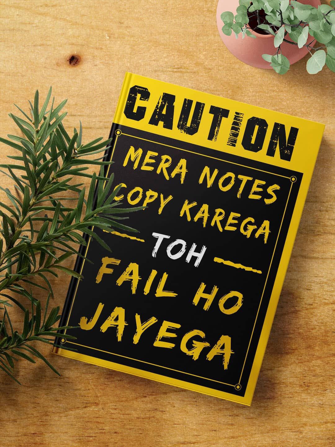 

macmerise Black & Mustard Yellow Printed A5 Ruled Notebook