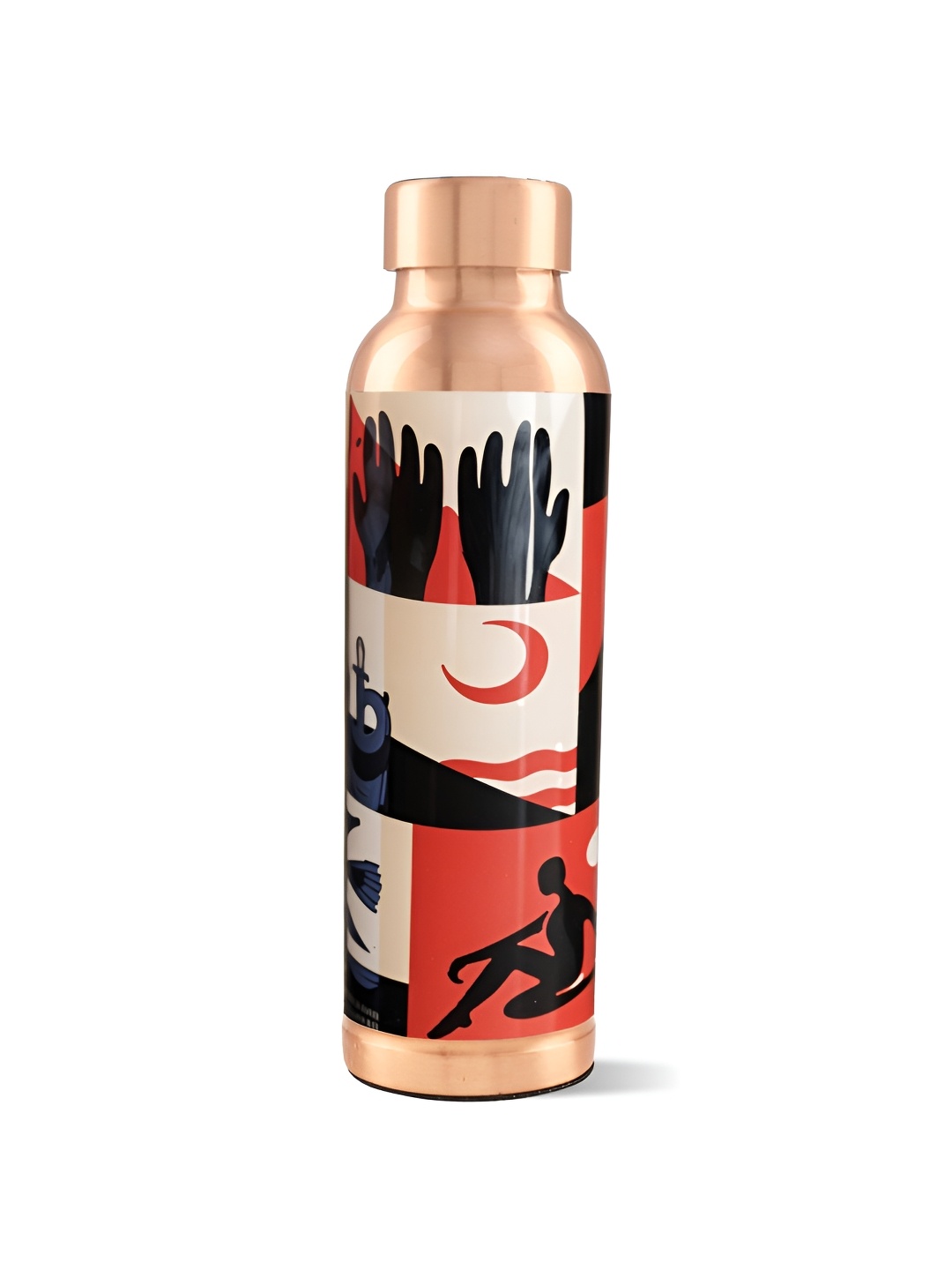 

UMAI Copper-Toned & Black Printed BPA Free Copper Water Bottle-950ml
