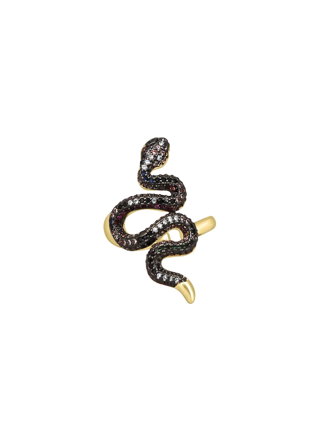 

WRAPGAME INDIA Cubic Zirconia Studded Finger Ring, Gold