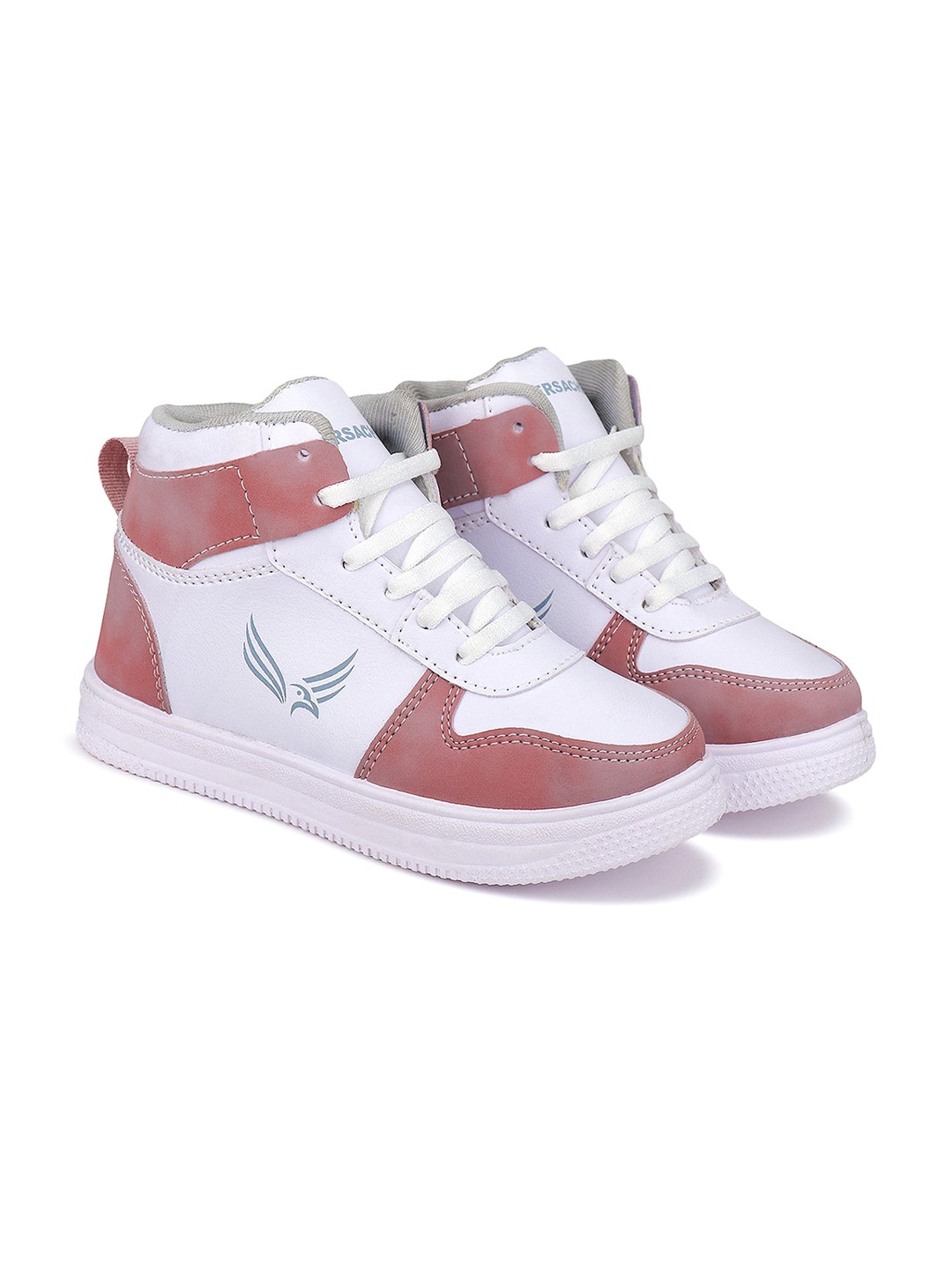 

BERSACHE Boys Solid Round Toe Lace-Ups Sneakers, Pink
