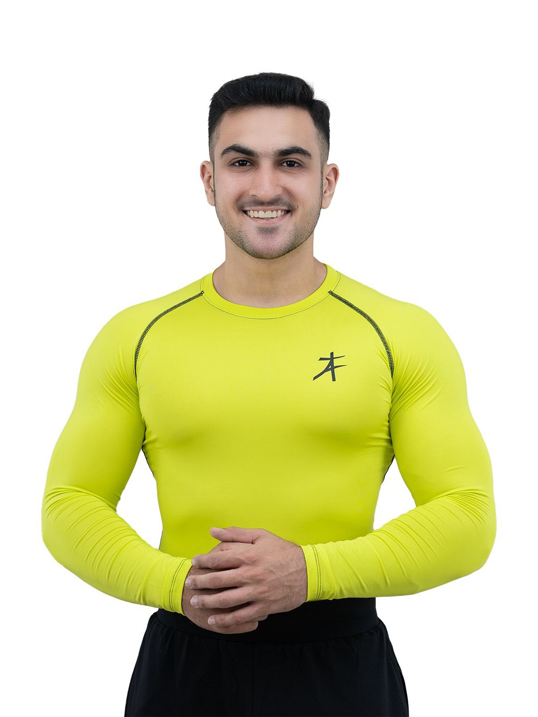 

Athflex Men's Full Sleeve Gym Wear T-Shirt, Yellow