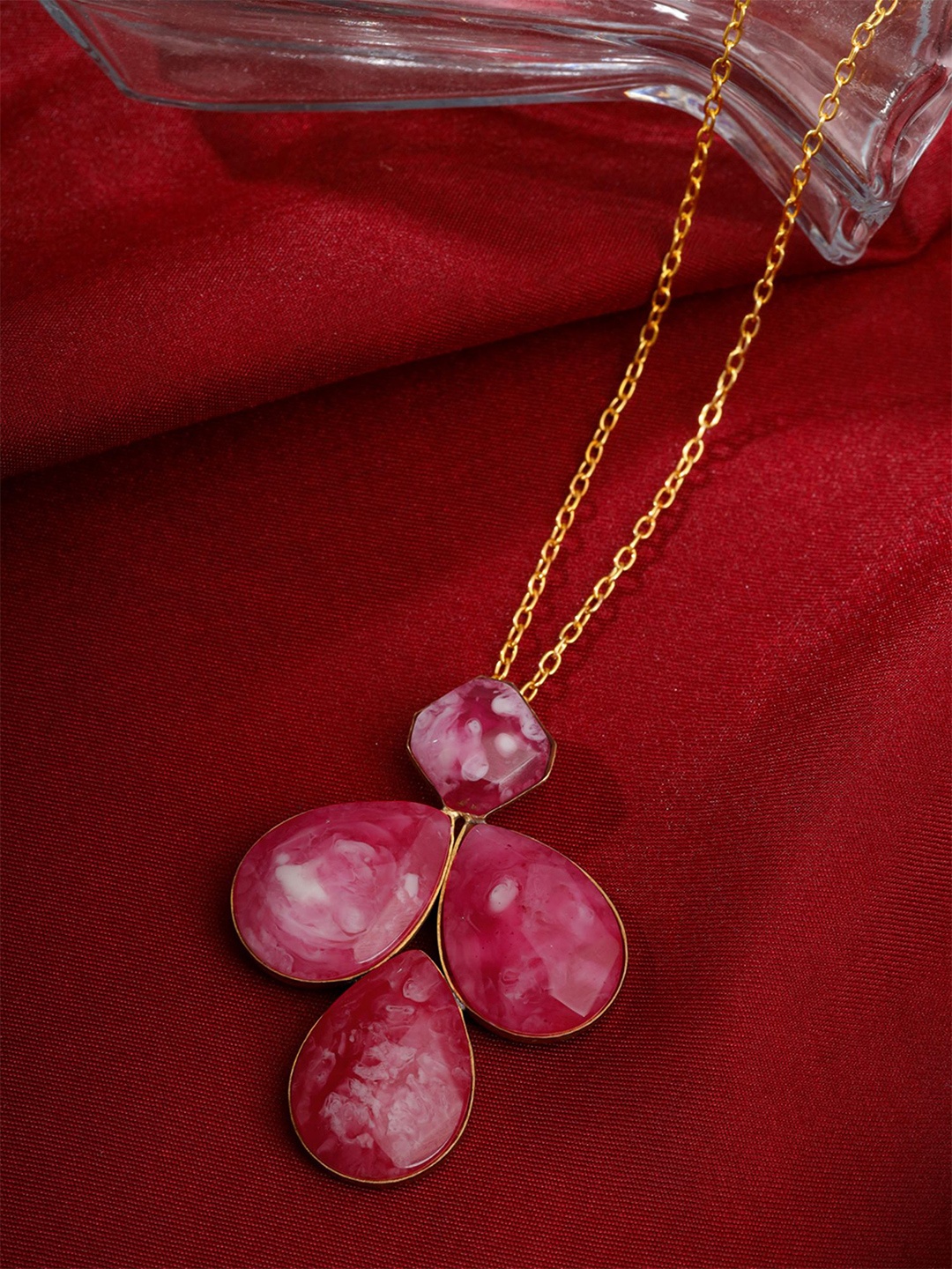 

Yellow Chimes Gold-Plated Stone Studded Charm Chain