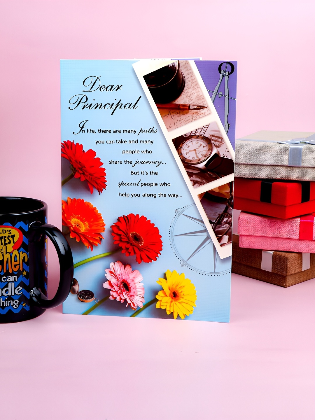 

Archies Black & Blue Mug With Greeting Card Home Gift Set