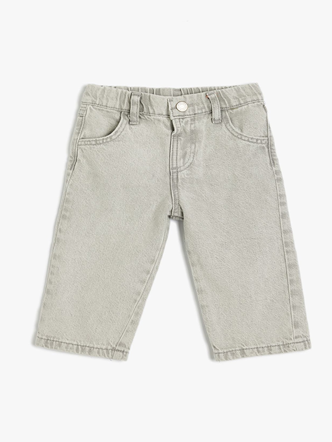 

Koton Boys Solid Mid-Rise Cotton Trousers, Grey