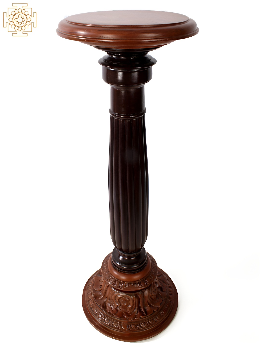 

Exotic India Brown Wooden Pillar Showpiece
