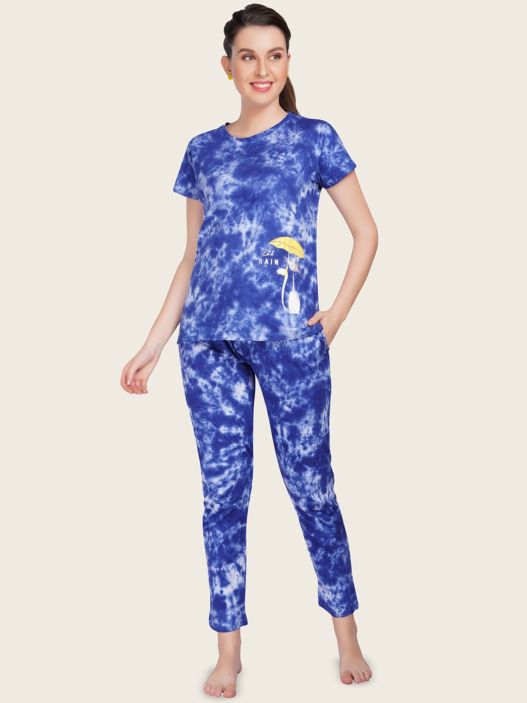 

Avanday Women Printed Night suit, Blue