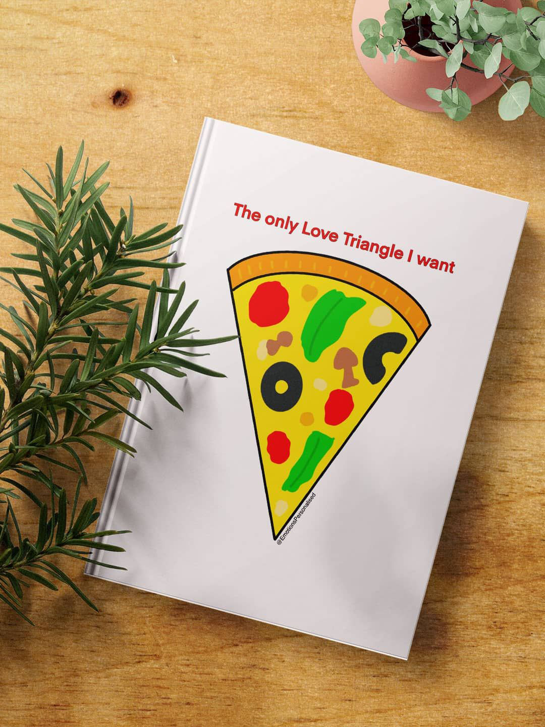 

macmerise Love Triangle Printed Hard Cover A5 Ruled Notebook, White