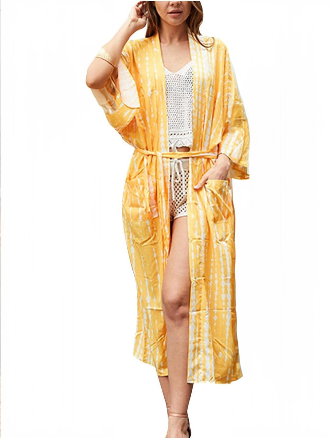 

StyleCast Printed Georgette Fit and Flare Midi Dress, Yellow