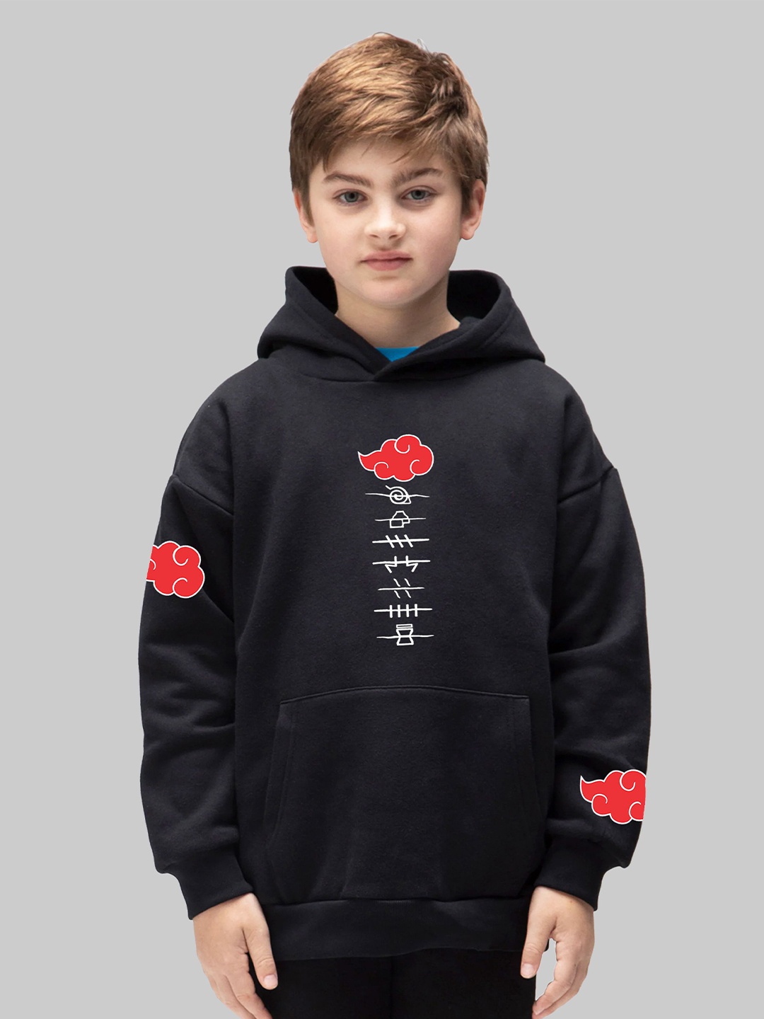

BAESD Boys Printed Hooded Sweatshirt, Black