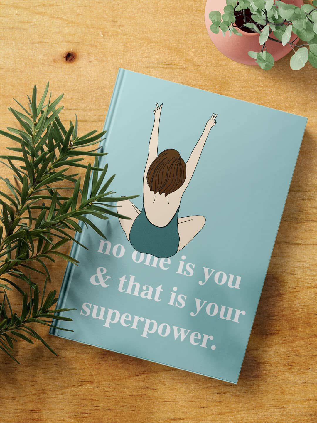 

macmerise Blue & White Self Design Notebook Stationery