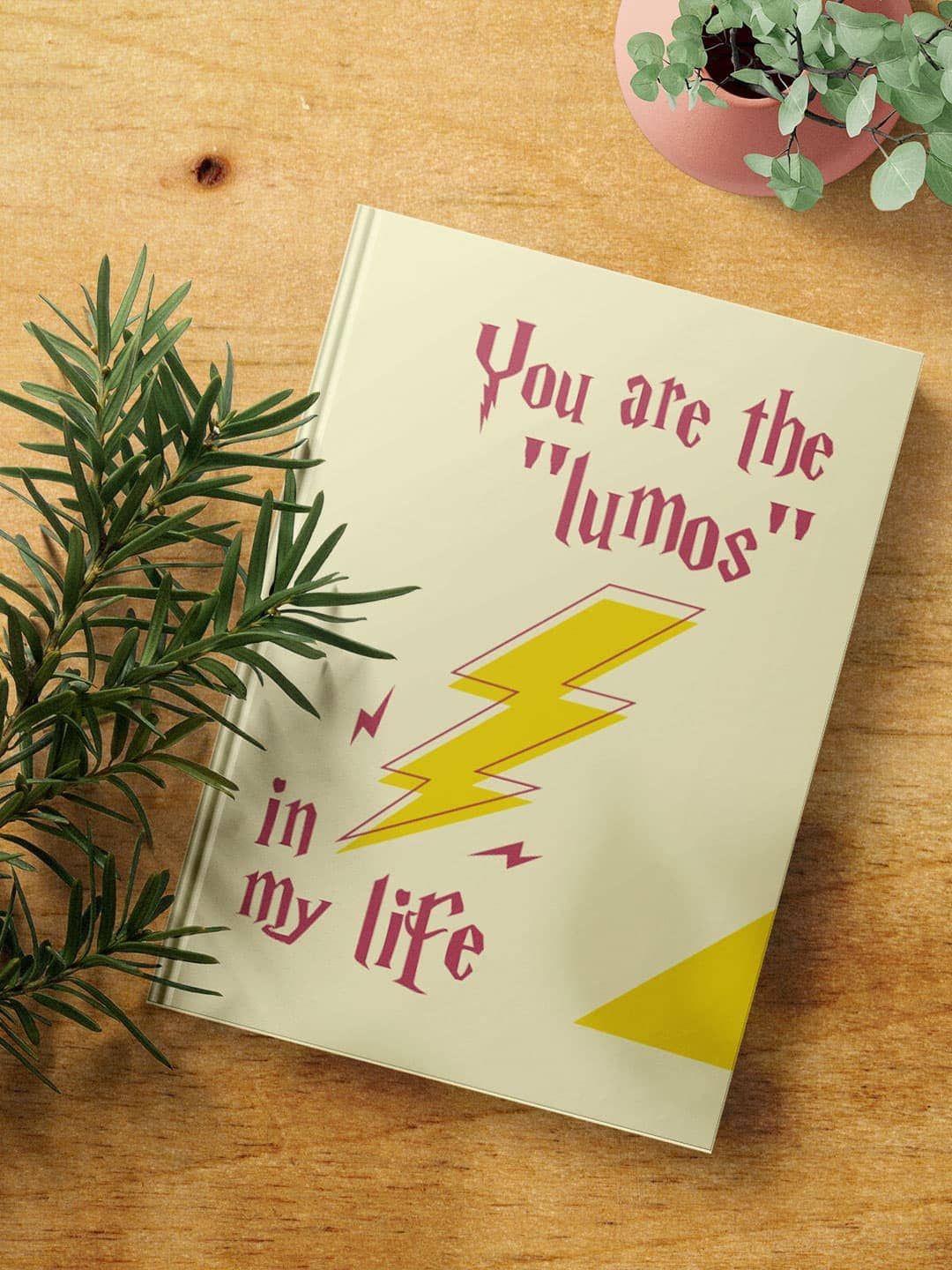 

macmerise Lumos Charm Printed Hard Cover A5 Ruled Notebook, Yellow