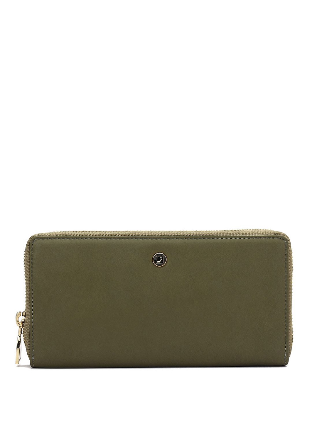 

Da Milano Women Textured Leather Zip Around Wallet, Green