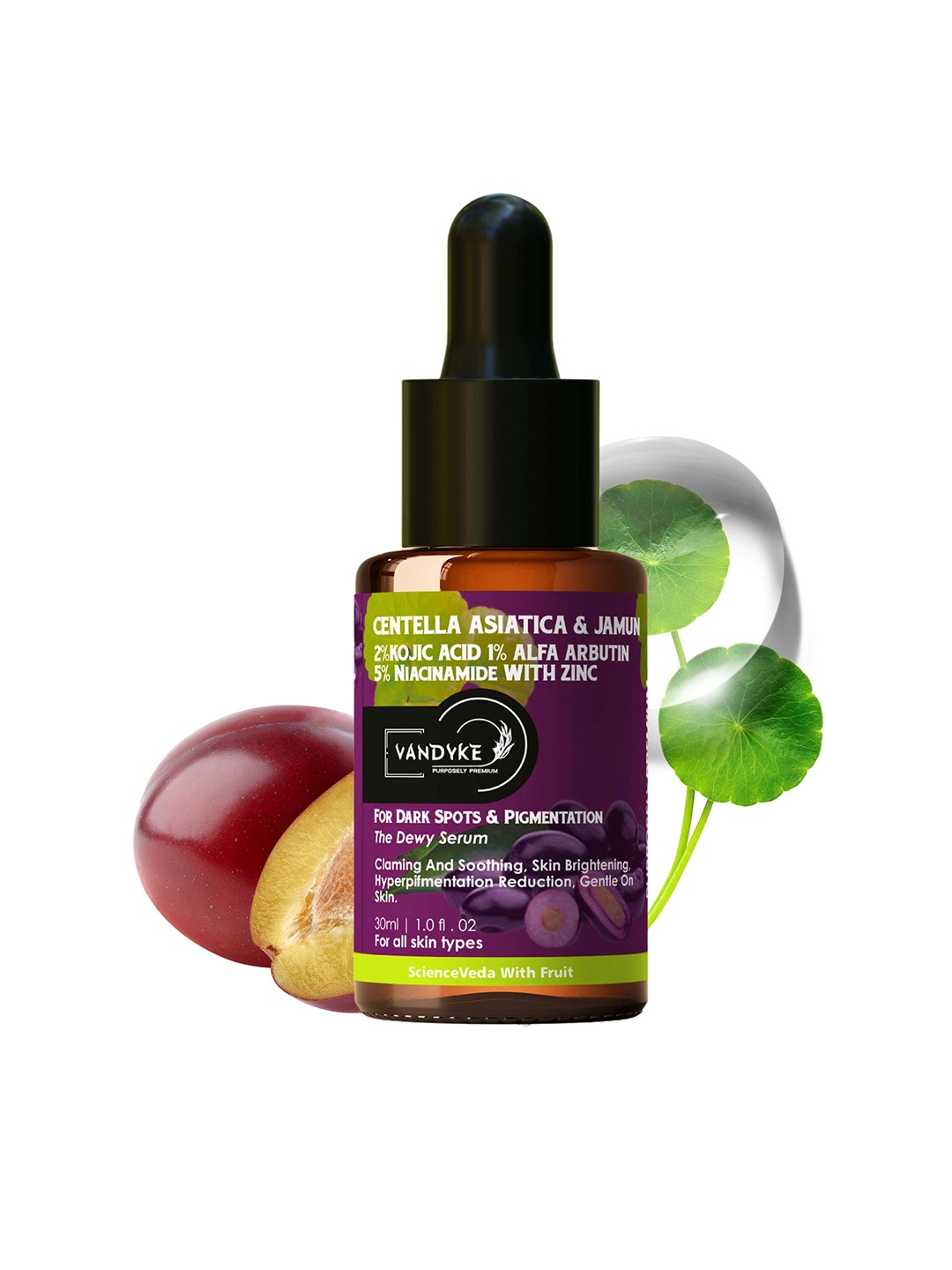 

VANDYKE Centella Asiatica & Jamun Kojic Niacinamide Face Serum-30ml, Yellow