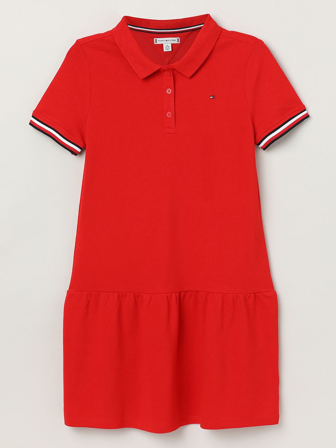 

Tommy Hilfiger Girls Shirt Collar Drop-Waist Dress, Red