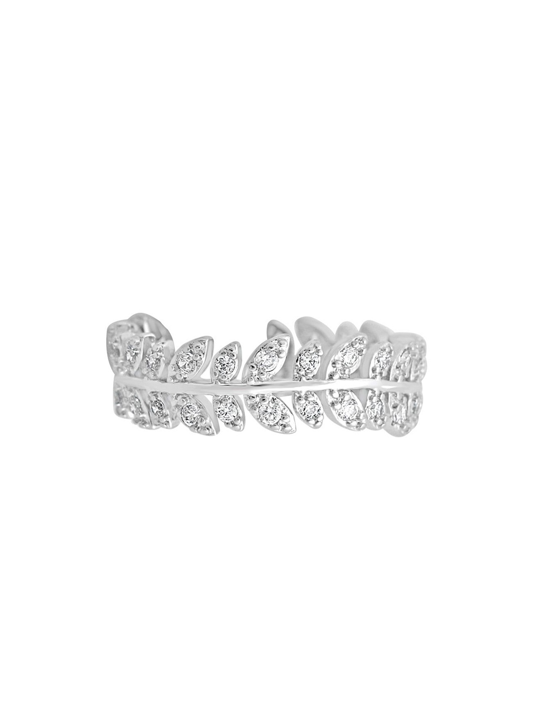 

WRAPGAME INDIA Rhodium Plated Cubic Zirconia Stone Studded Finger Ring, Silver