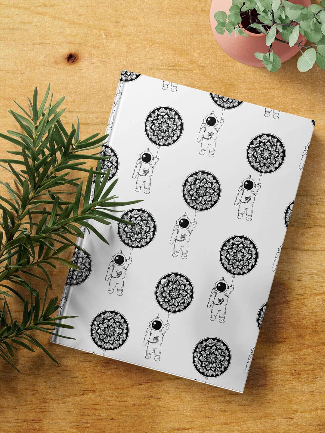 

macmerise Astronaut Printed Hard Cover A5 Ruled Notebook, White