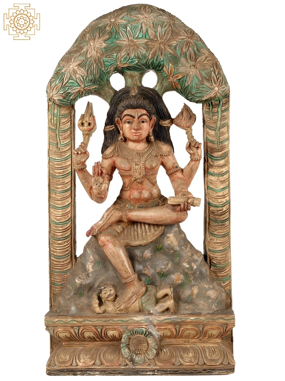 

Exotic India Brown & Green Wooden Religious Idol Showpiece