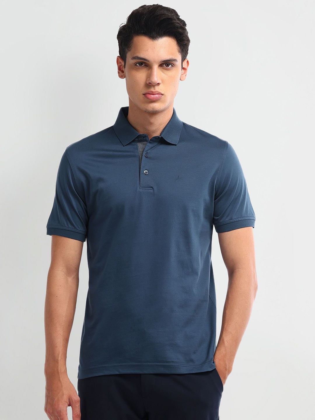 

Arrow Men Solid Polo Collar Cotton T-Shirt, Blue
