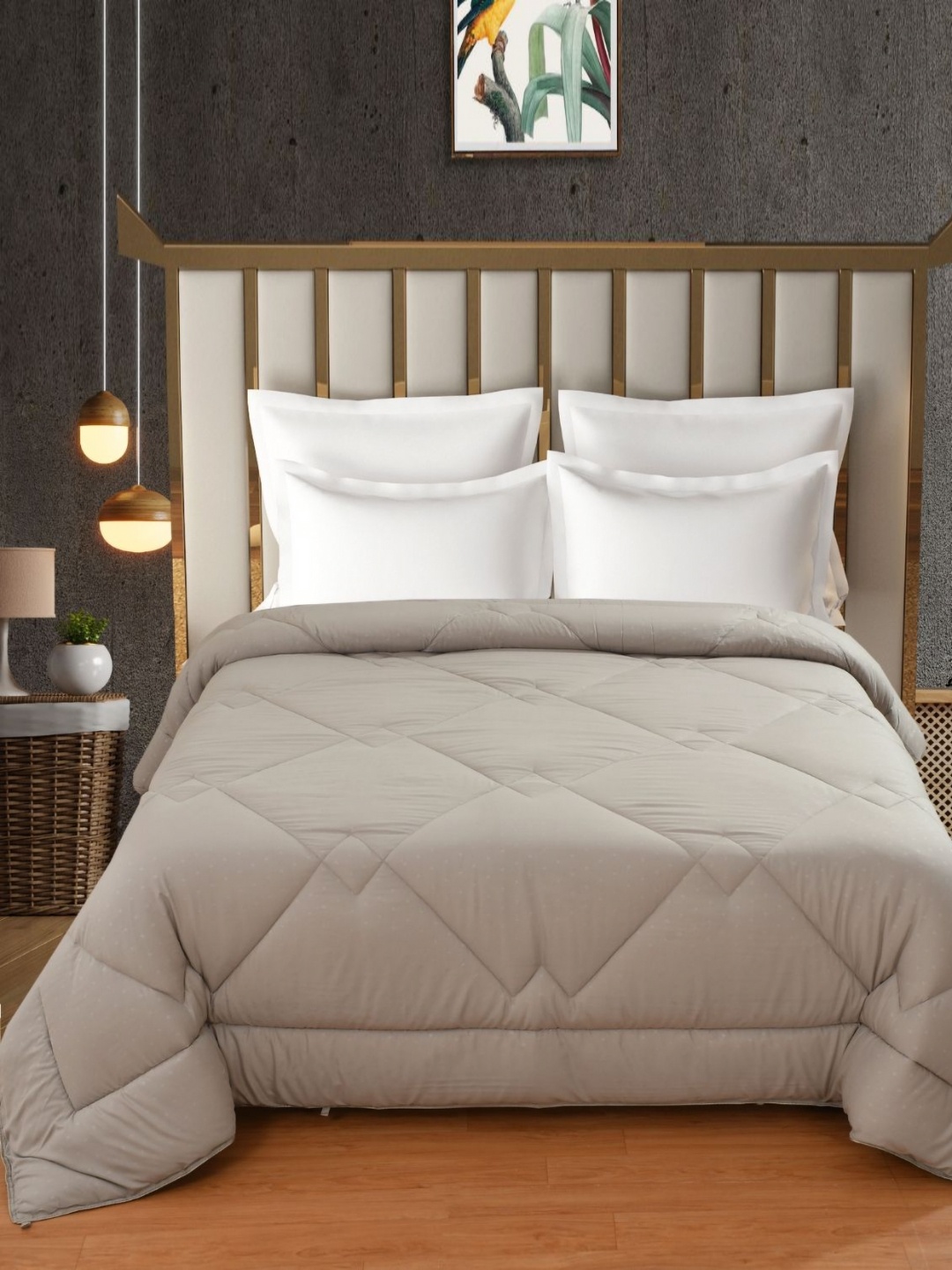 

Florida Symphony Copper-Toned Quilted 200 GSM Reversible AC Double Bed Comforter