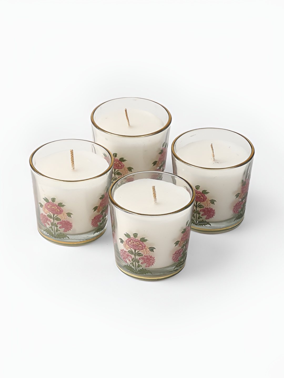 

Ritu Kumar Pink & Green 4 Pieces Glass Candle Holder