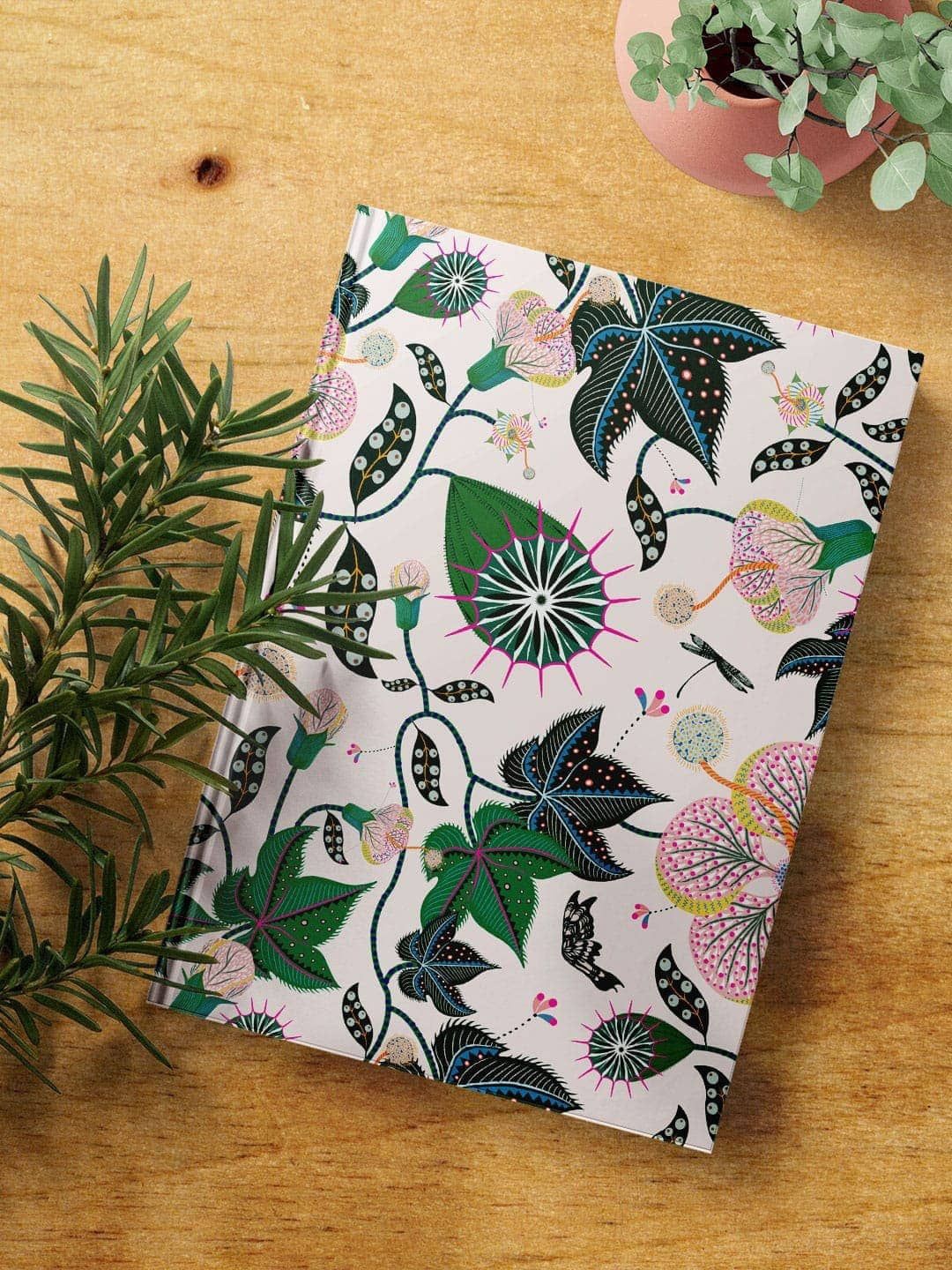 

macmerise Payal Singhal Bee Garden Stone Printed Hard Cover A5 Ruled Notebook, Pink