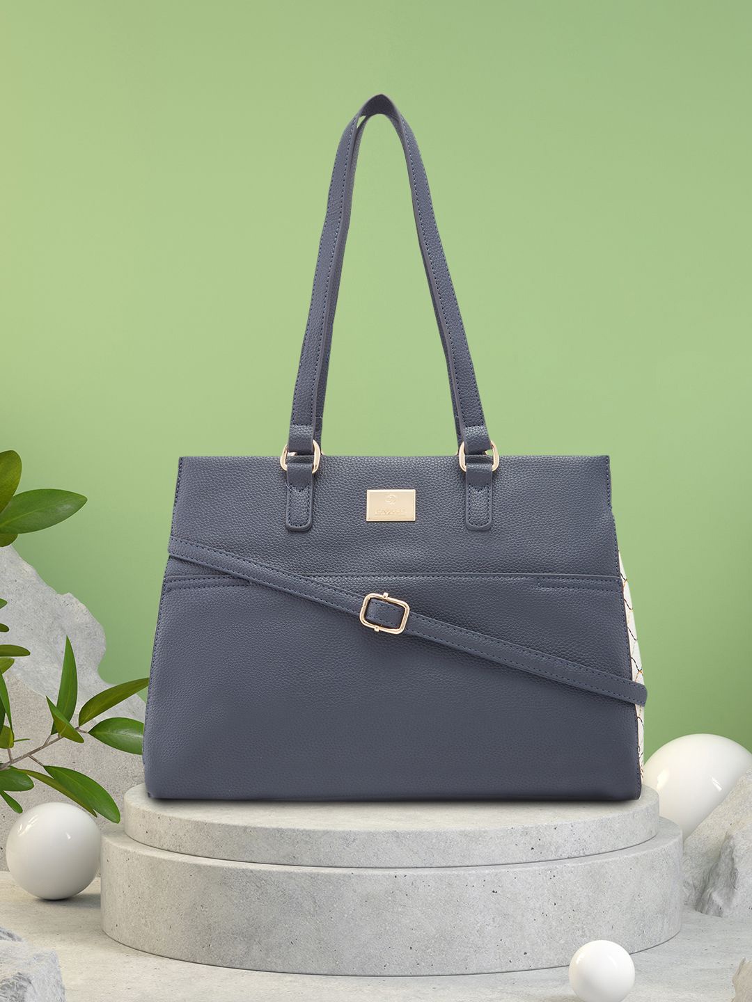 

Caprese Structured Satchel, Navy blue