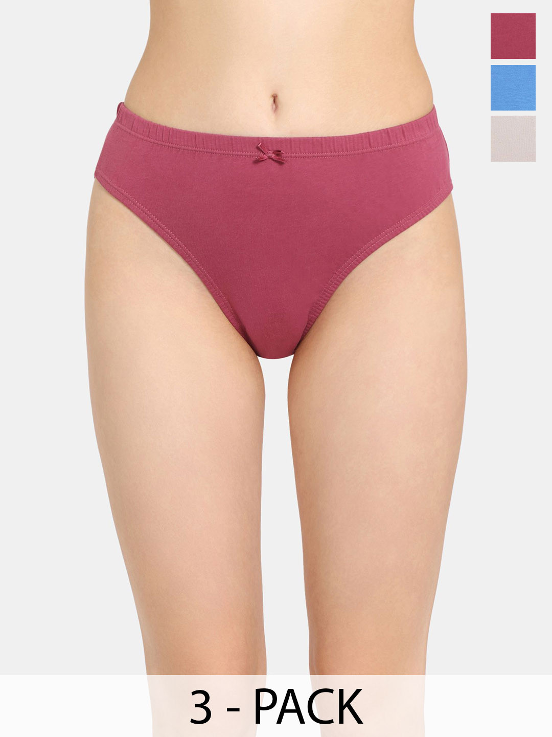 

Rosaline by Zivame Pack Of 3 Women Solid Bikini Briefs, Assorted