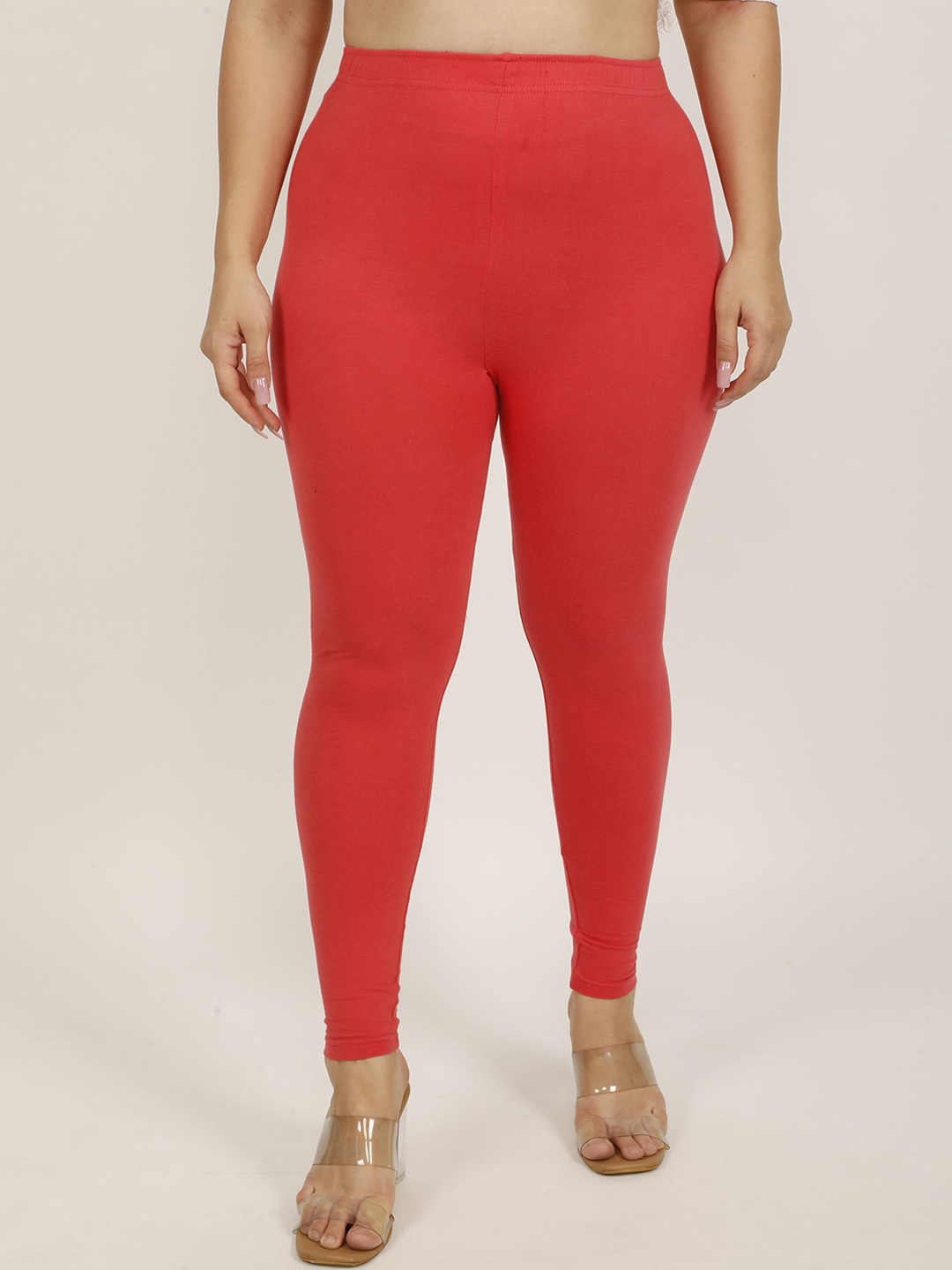 

DUNBERRY LONDON Pure Cotton Lycra Ankle Fit Leggings, Red