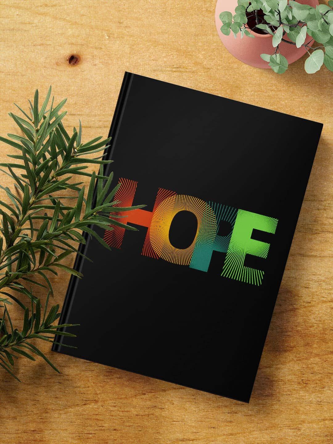 

macmerise Black & Green Rise your Hope Printed A5 Ruled Notebook