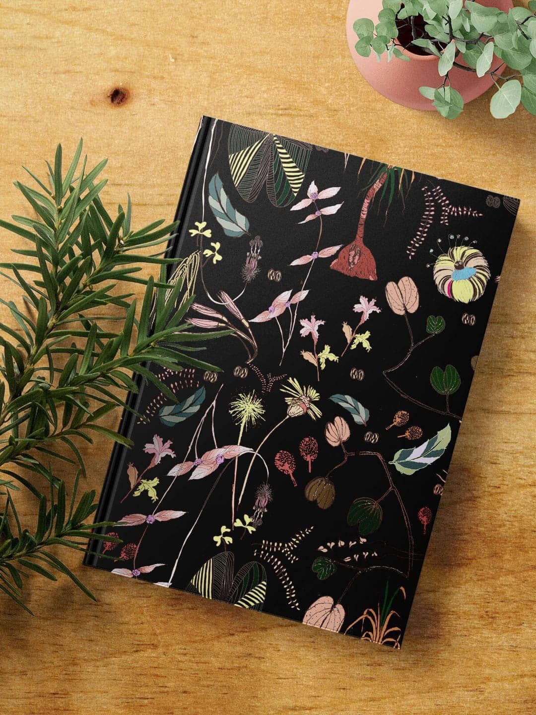 

macmerise Payal Singhal Gunmetal Black Printed Hard Cover A5 Ruled Notebook