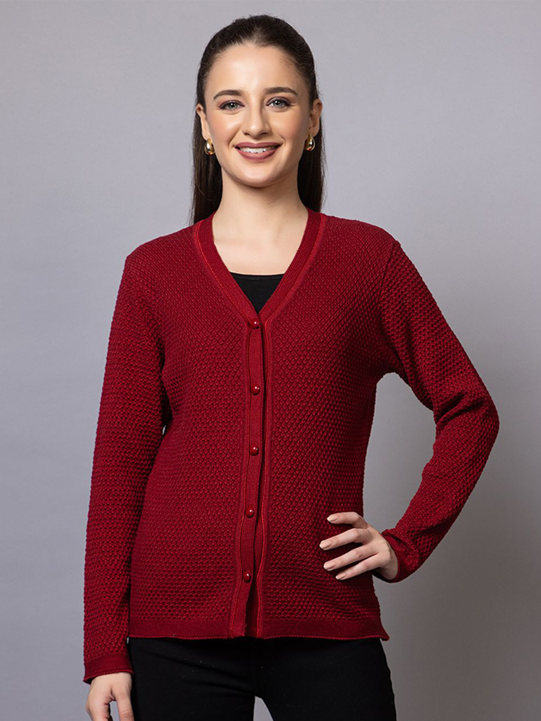 

Anouk Women Speckled Cardigan, Maroon