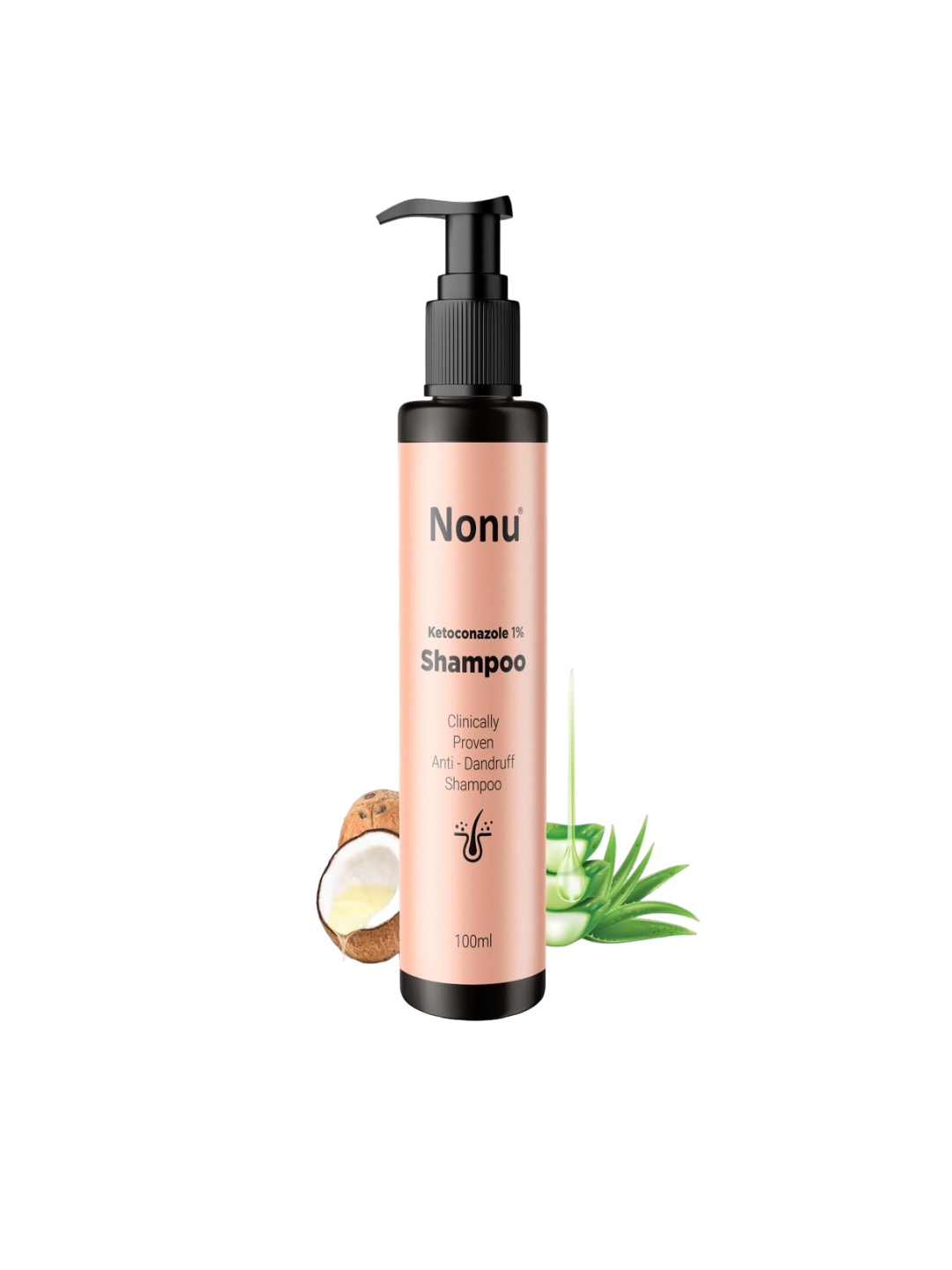 

NONU 1% Ketoconazole Keratin & Aloe Vera Anti-Dandruff Shampoo- 100ml, Peach