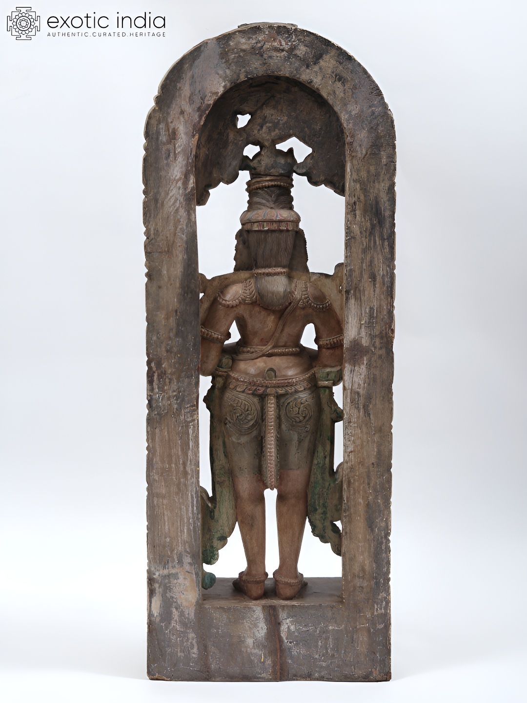 

Exotic India Brown Lord Shiva Wooden Religious Idol Showpiece