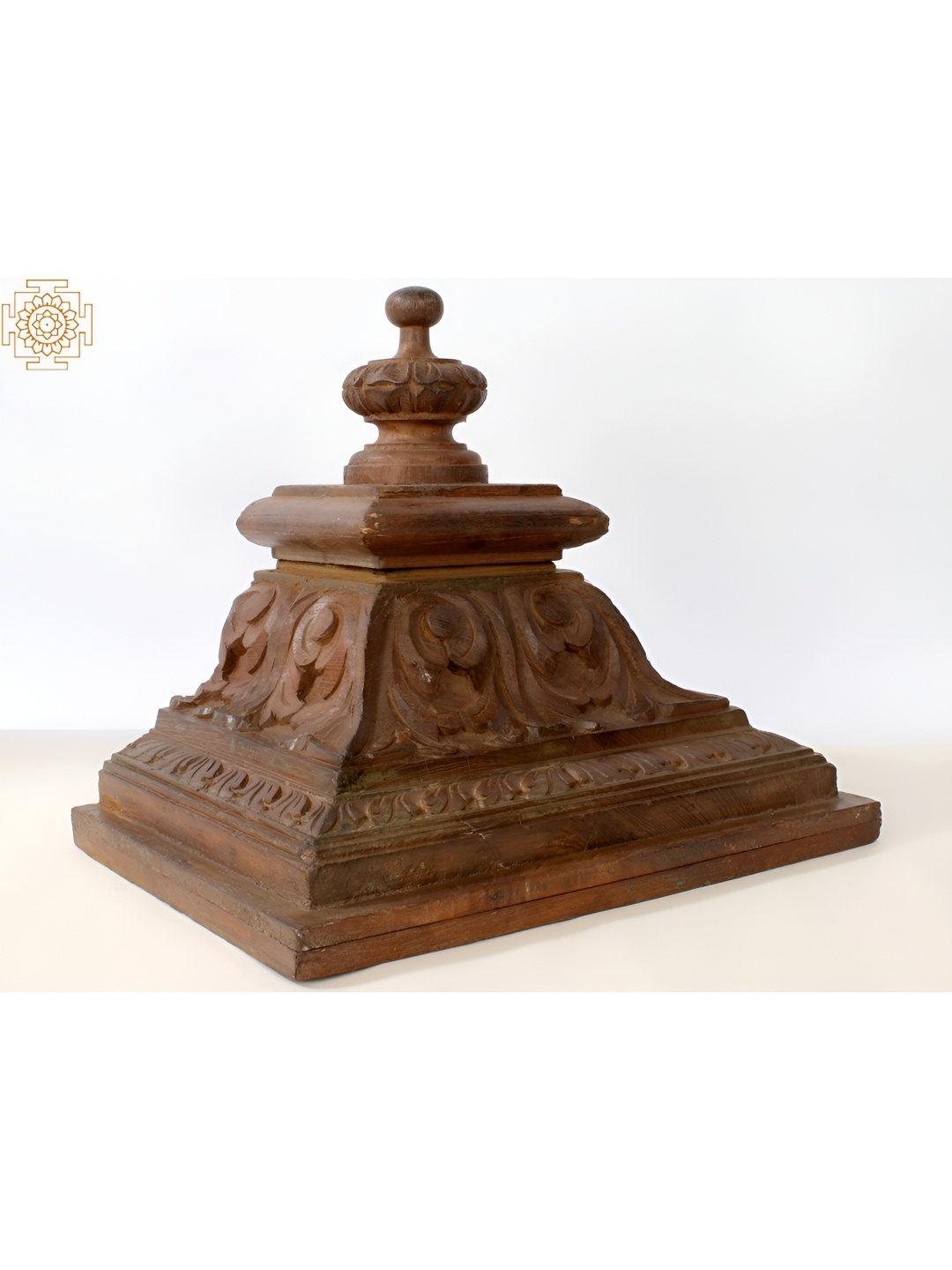 

Exotic India 15'' Wooden Temple Shikhar Wall Hanging, Brown