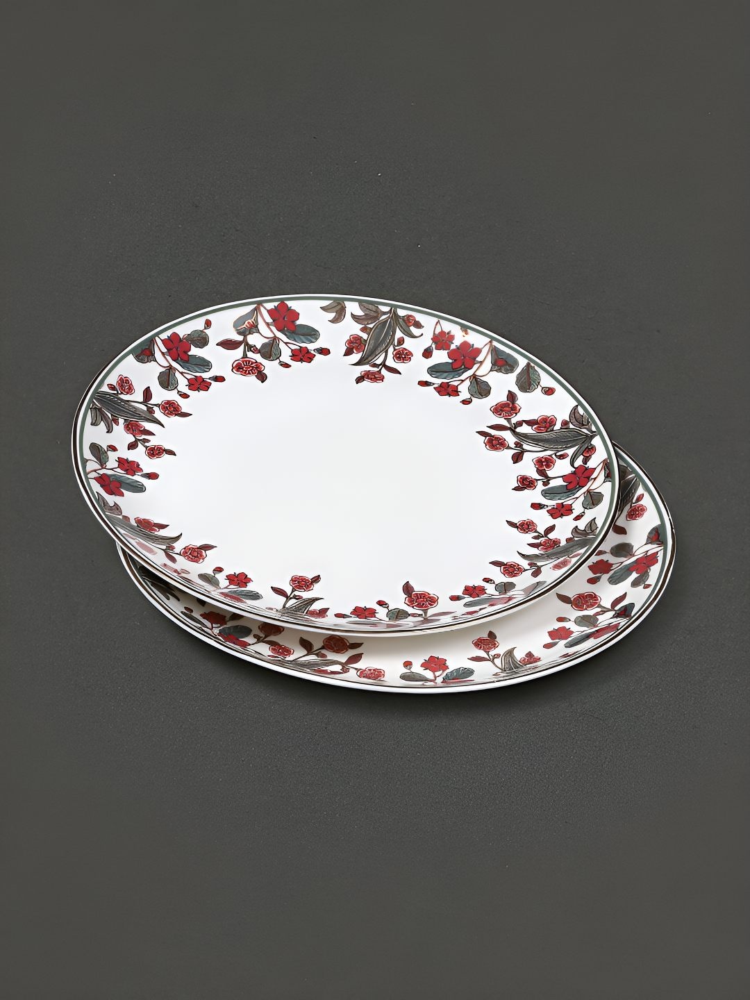 

Ritu Kumar White & Red 2 Pieces Printed Dinner Plates