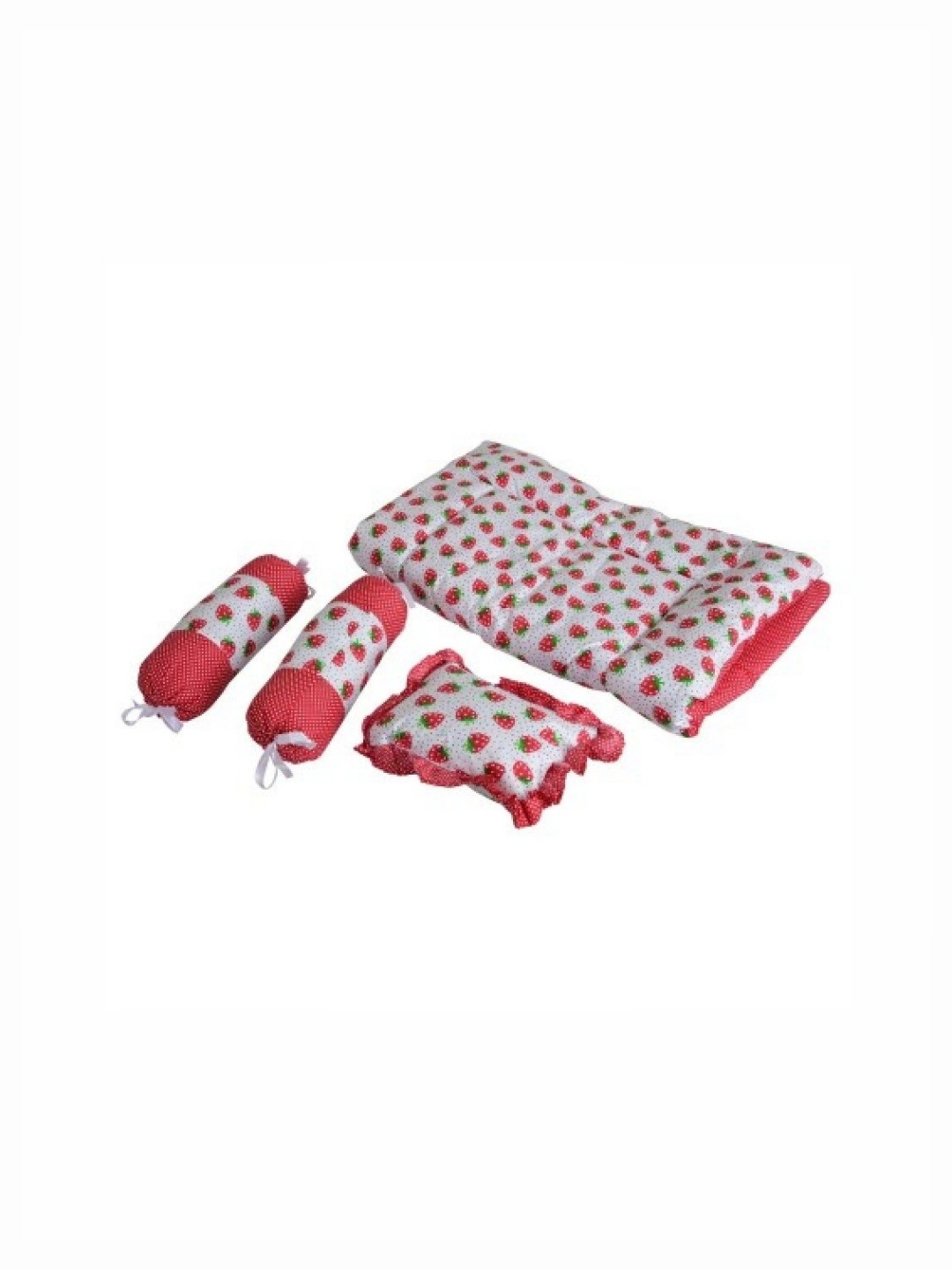 

DALUCI Kids Red & White Conversational Printed Cotton Mattress With 3 Pillow Covers