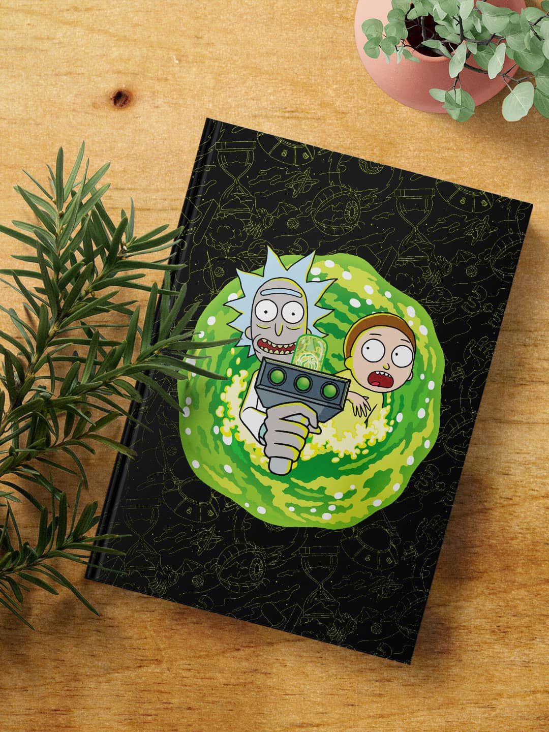 

macmerise Rick and Morty Doodle Printed A5 Ruled Notebook, Black