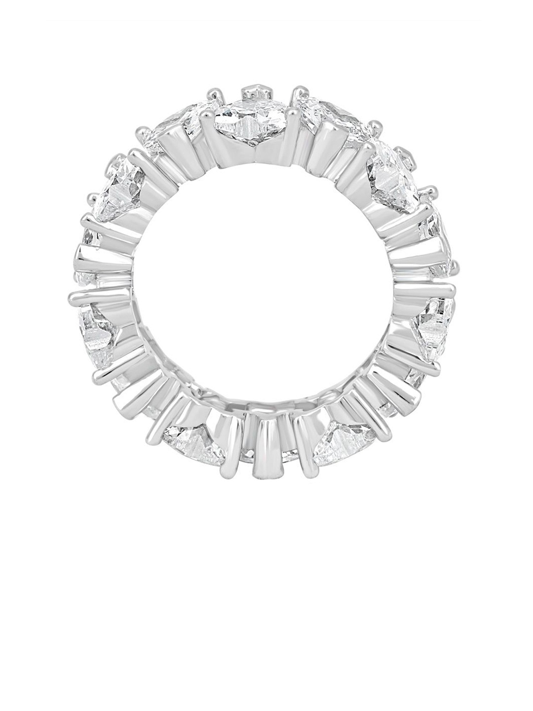 

WRAPGAME INDIA Rhodium Plated Cubic Zirconia Stone Studded Finger Ring, Silver