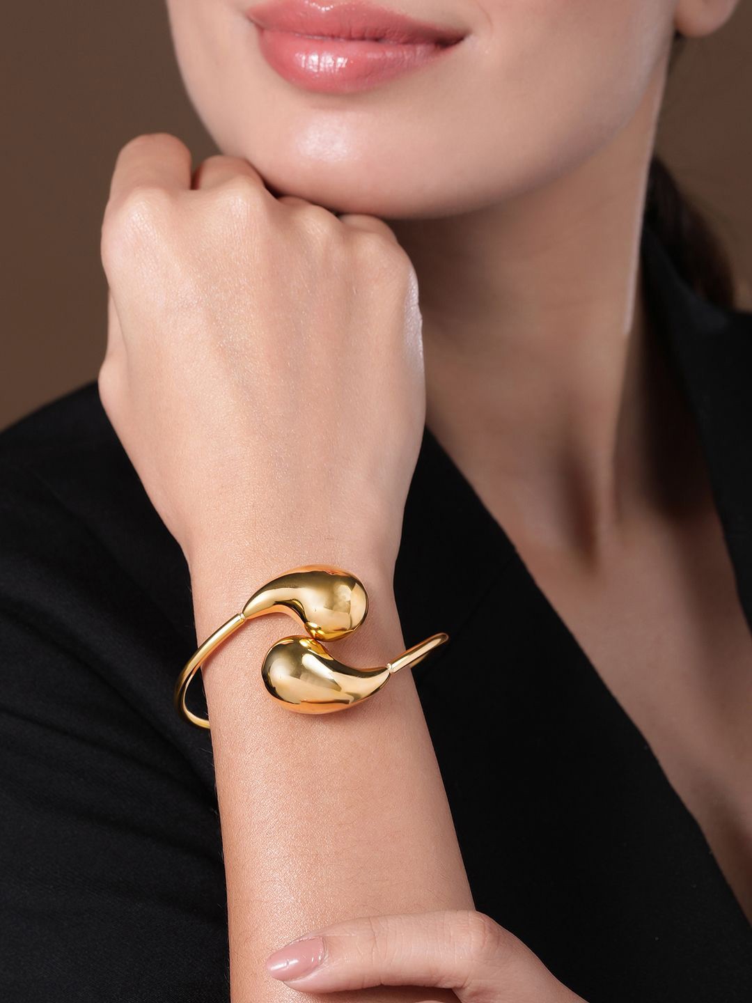 

Rubans 22K Gold Plated Stainless Steel Tarnish-Free Waterproof Demi-Fine Bracelet